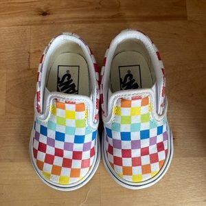 Rainbow checkered vans